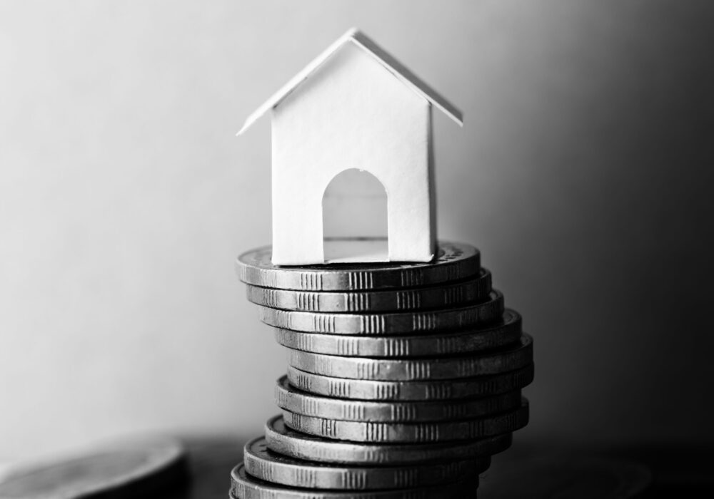 Macro shot of financial mortgage concept