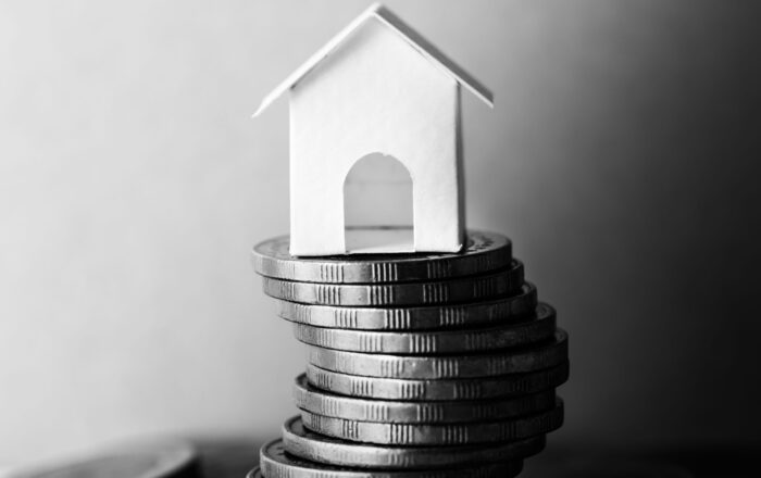 Macro shot of financial mortgage concept