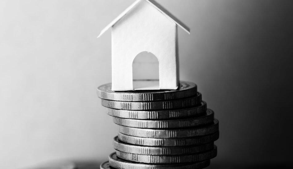 Macro shot of financial mortgage concept